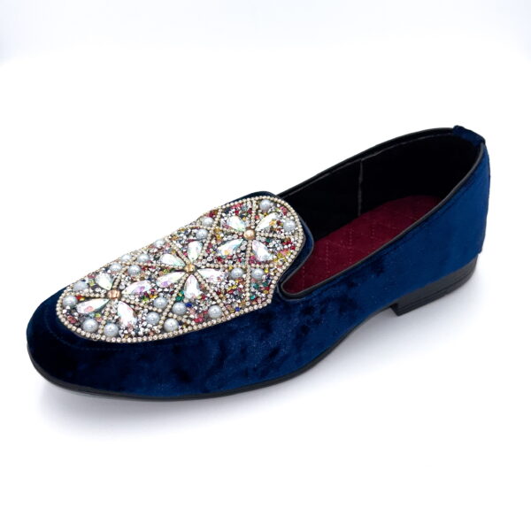 Slipper Pedrería Flower Blue