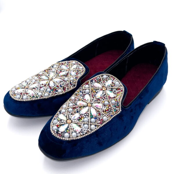 Slipper Pedrería Flower Blue - Image 4