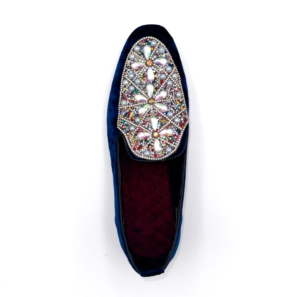 Slipper Pedrería Flower Blue - Image 3