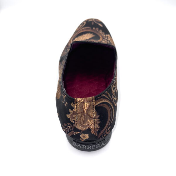 Slipper Satin Negro/Cobre Flores - Image 3