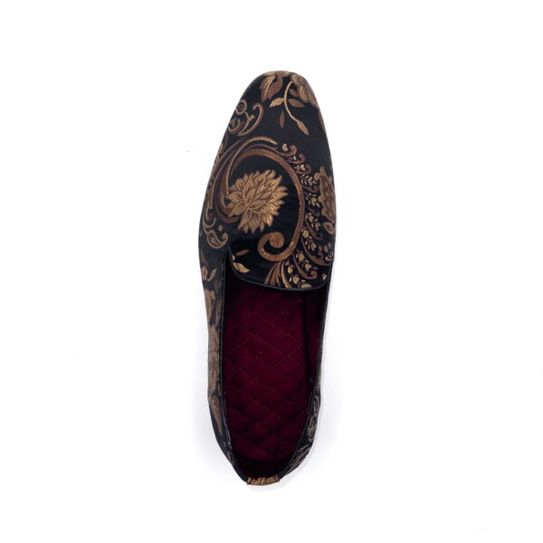 Slipper Satin Negro/Cobre Flores - Image 6