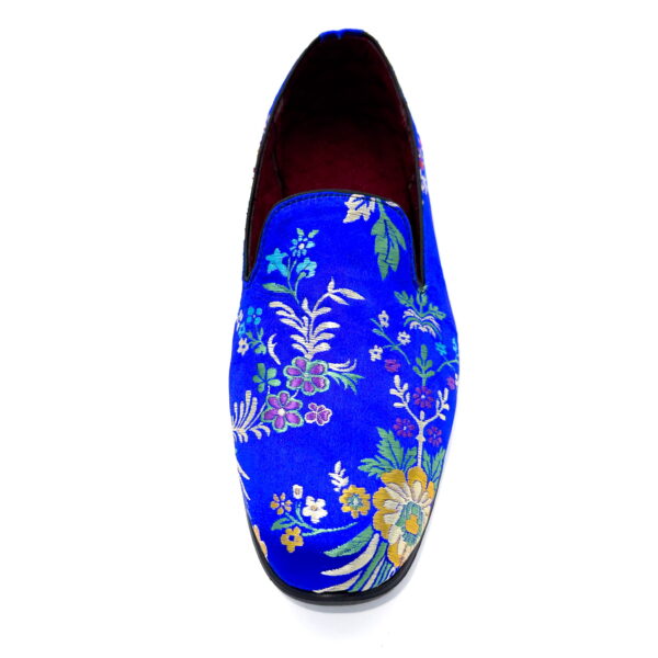 Slipper Satin Azul Flores - Image 4
