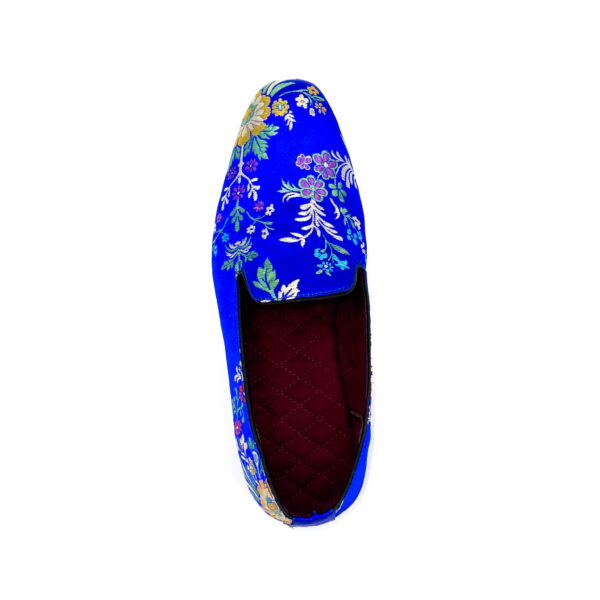 Slipper Satin Azul Flores - Image 6