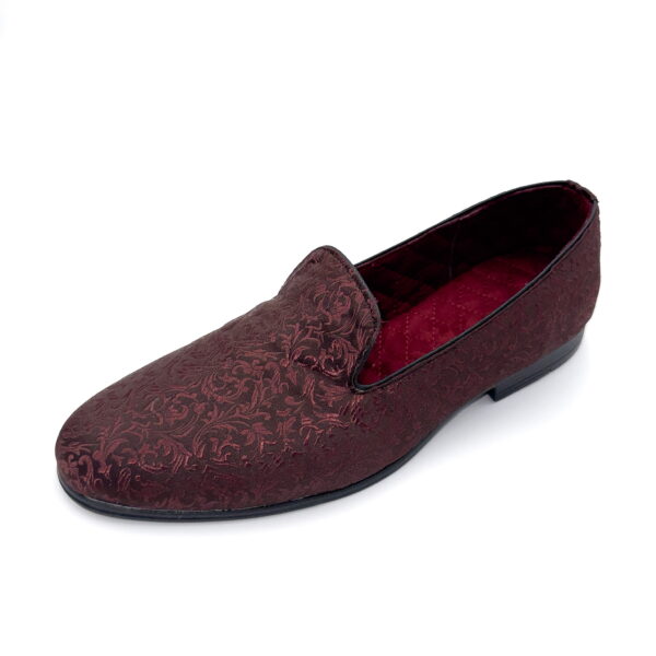 Slipper Satin Café Hojas