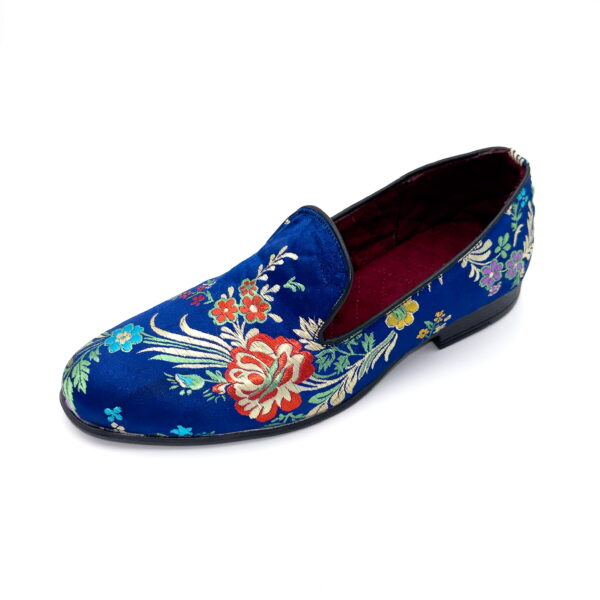 Slipper Satin Navy Flores
