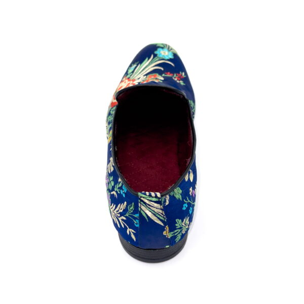 Slipper Satin Navy Flores - Image 4