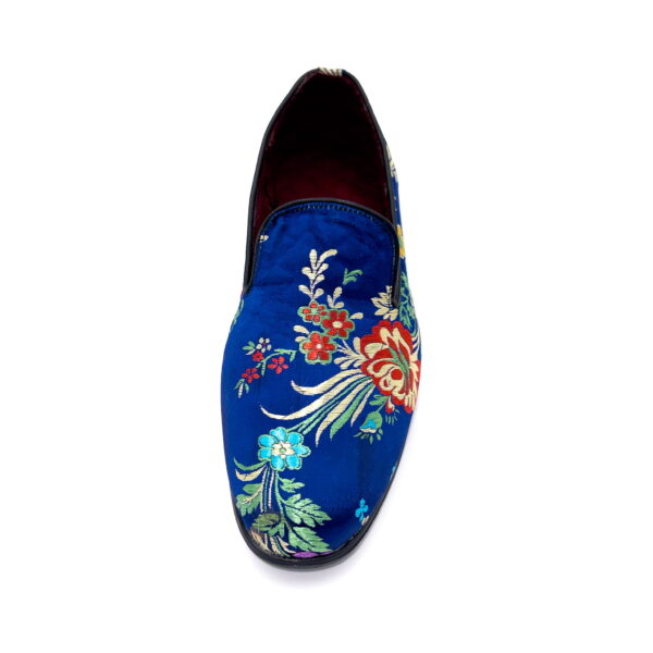 Slipper Satin Navy Flores - Image 5