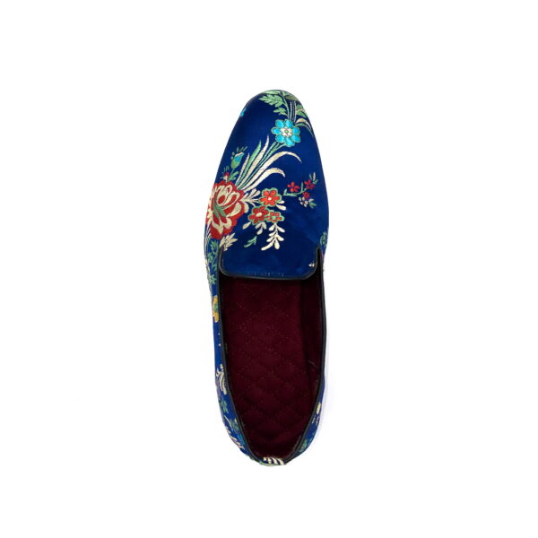 Slipper Satin Navy Flores - Image 6